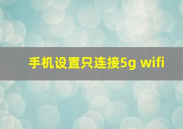 手机设置只连接5g wifi